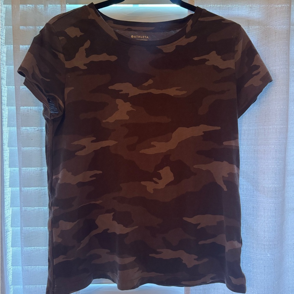 Athleta Black Camouflage Tee